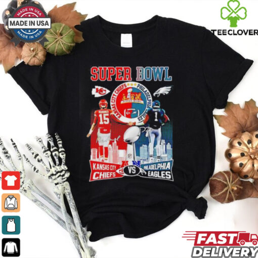 Patrick Mahomes Kansas City Chiefs vs Jalen Hurts Philadelphia Eagles Super Bowl LIX shirt