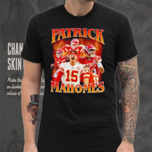 Patrick Mahomes number 15 Kansas City Chiefs football player portrait lightning hoodie, sweater, longsleeve, shirt v-neck, t-shirt