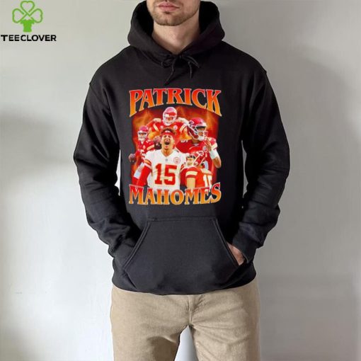 Patrick Mahomes number 15 Kansas City Chiefs football player portrait lightning hoodie, sweater, longsleeve, shirt v-neck, t-shirt