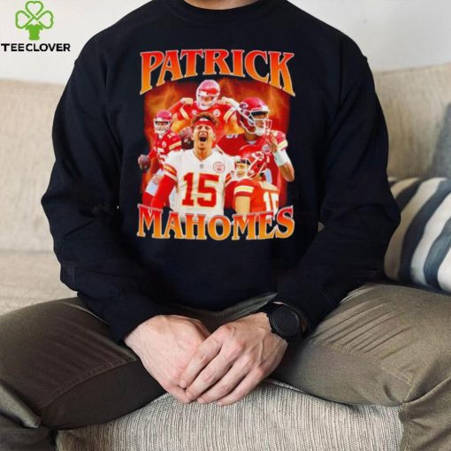 Patrick Mahomes number 15 Kansas City Chiefs football player portrait lightning hoodie, sweater, longsleeve, shirt v-neck, t-shirt