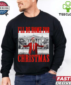 Patriot Pride Men_s Funny Trump I_ll Be Home For Christmas Short Sleeve T Shirt
