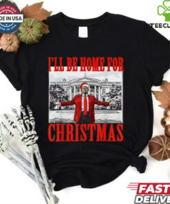 Patriot Pride Men_s Funny Trump I_ll Be Home For Christmas Short Sleeve T Shirt