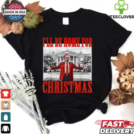 Patriot Pride Men_s Funny Trump I_ll Be Home For Christmas Short Sleeve T Shirt