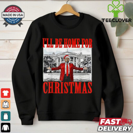 Patriot Pride Men_s Funny Trump I_ll Be Home For Christmas Short Sleeve T Shirt