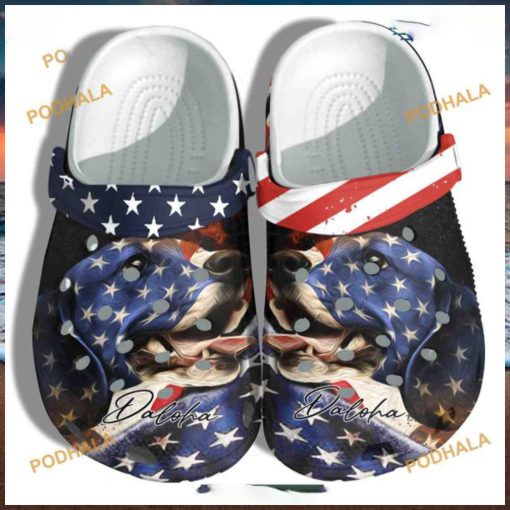 Patriotic Beagle Dog Crocs 4th of July Personalized Shoes