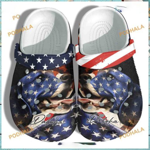 Patriotic Beagle Dog Crocs 4th of July Personalized Shoes