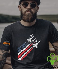 Patriotic Fighter Jet Airplane American Flag Vintage Shirt