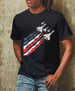 Patriotic Fighter Jet Airplane American Flag Vintage T Shirt