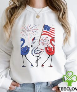 Patriotic Flamingo American flag 4th of July shirt