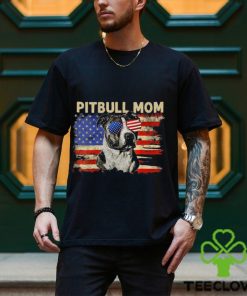 Patriotic Pitbull Mom 4th Of July American Flag USA Shirt