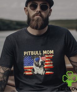 Patriotic Pitbull Mom 4th Of July American Flag USA Shirt
