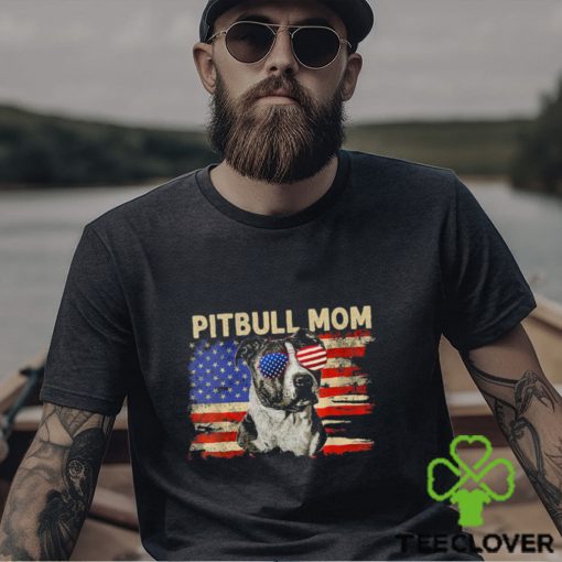 Patriotic Pitbull Mom 4th Of July American Flag USA Shirt