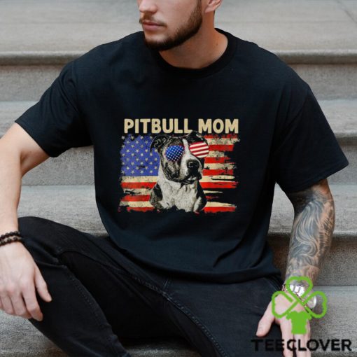 Patriotic Pitbull Mom 4th Of July American Flag USA Shirt