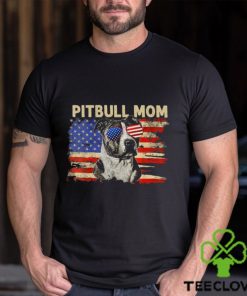 Patriotic Pitbull Mom 4th Of July American Flag USA Shirt