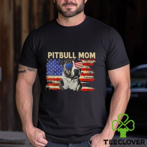 Patriotic Pitbull Mom 4th Of July American Flag USA Shirt