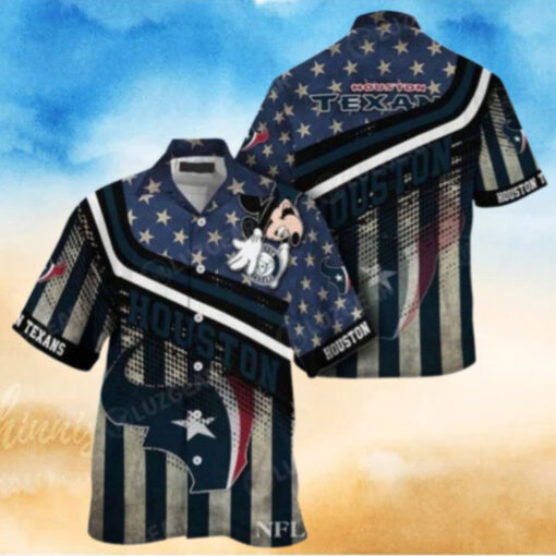 Patriotic Star Spangled Houston Texans Mickey Hawaiian Shirt