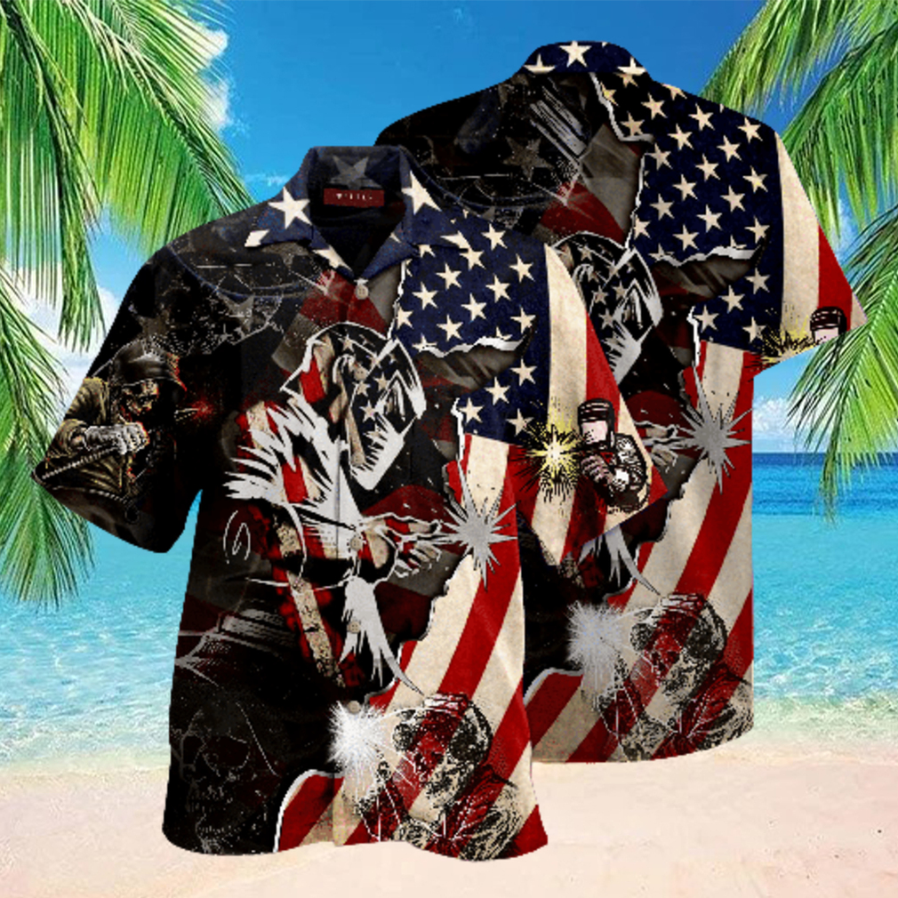 Patriotic Welder Hawaiian Shirt Patriotic Welder Hawaiian Shirt