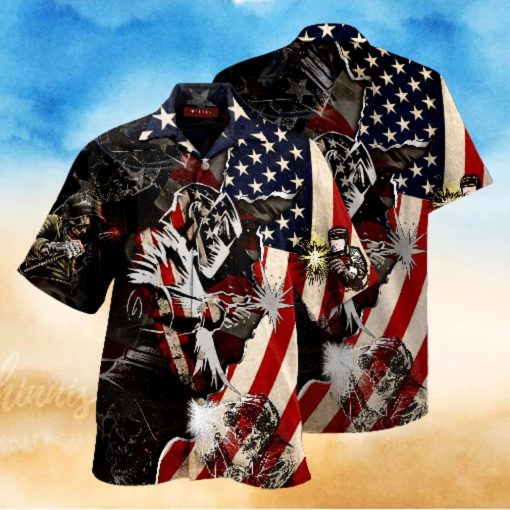 Patriotic Welder Hawaiian Shirt