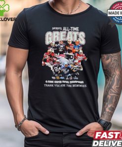 Patriots All Time Greats Team Player Super Bowl Champions Thank You For The Memories Shirt
