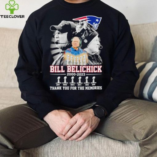 Patriots Bill Belichick 2000 2023 thank you for the memories hoodie, sweater, longsleeve, shirt v-neck, t-shirt