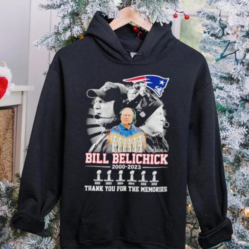 Patriots Bill Belichick 2000 2023 thank you for the memories hoodie, sweater, longsleeve, shirt v-neck, t-shirt