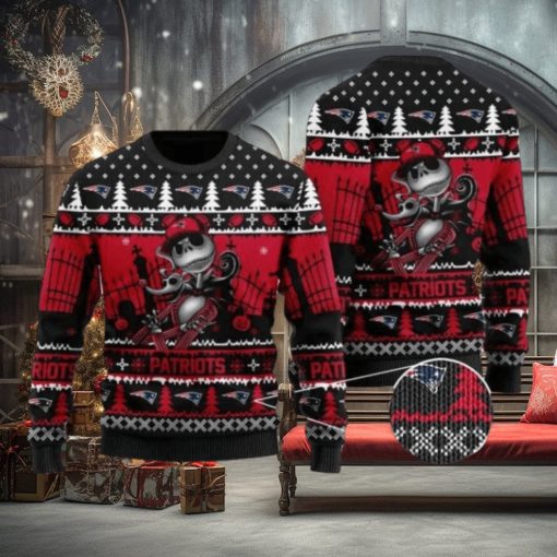 Patriots Jack Skellington Halloween Knitted Ugly Christmas Sweater