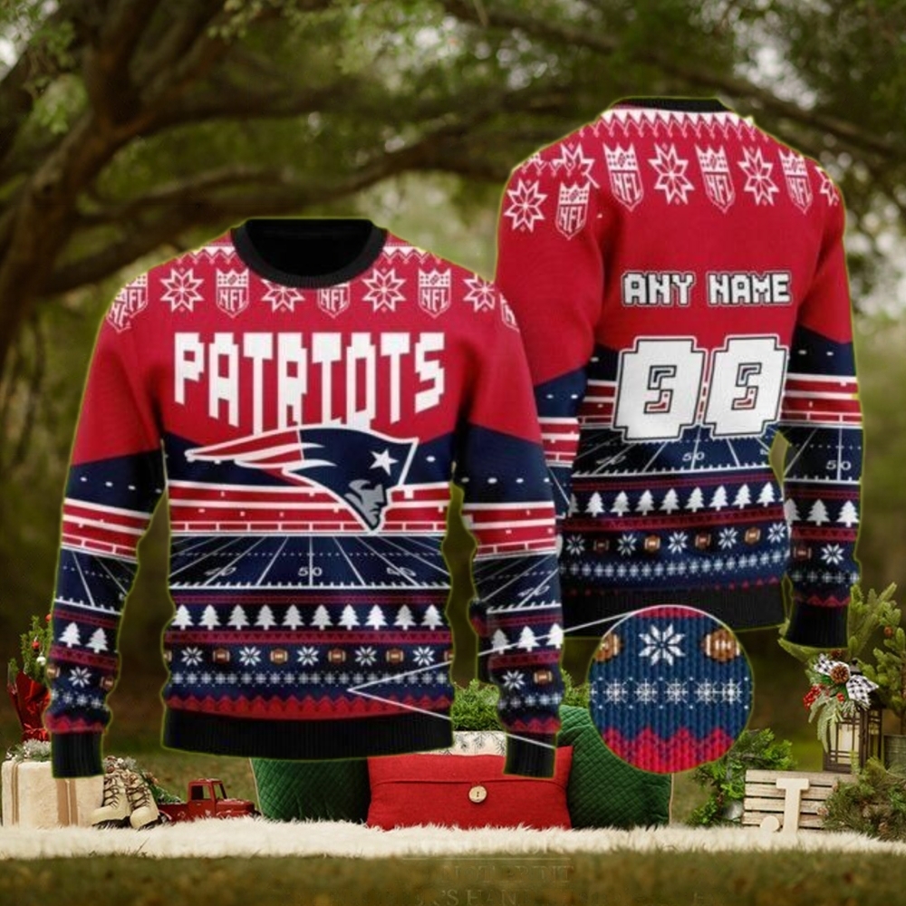 Patriots Logo New England Football Team Xmas Gift Ugly Christmas Sweater Custom Funny Patriots Logo New England Football Team Xmas Gift Ugly Christmas Sweater Custom Funny