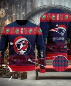 Patriots Logo New England Football Team Xmas Gift Ugly Christmas Sweater Custom Holiday