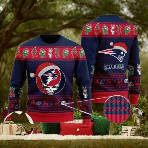 Patriots Logo New England Football Team Xmas Gift Ugly Christmas Sweater Custom Holiday