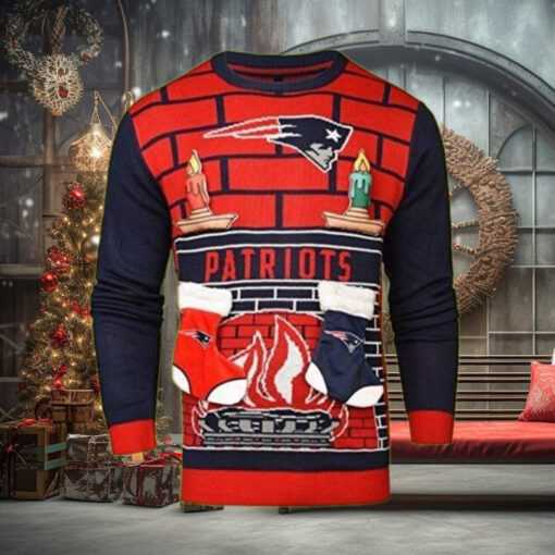 Patriots Logo New England Football Team Xmas Gift Ugly Christmas Sweater Custom Men