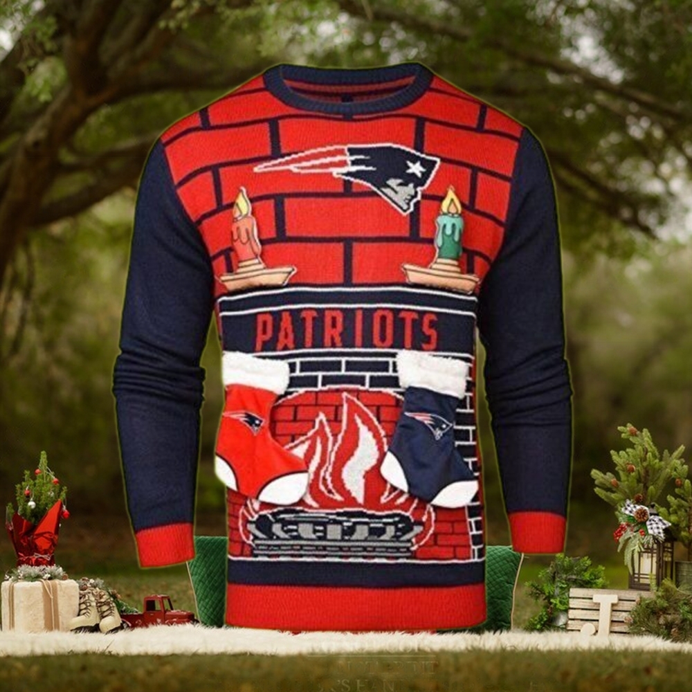 Patriots Logo New England Football Team Xmas Gift Ugly Christmas Sweater Custom Men Patriots Logo New England Football Team Xmas Gift Ugly Christmas Sweater Custom Men