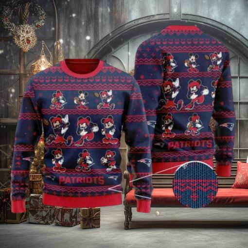 Patriots Mickey Mouse Knitted Ugly Christmas Sweater