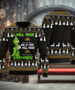 Patron Grinch Will Drink Everywhere Ugly Sweater