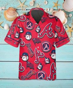 Pattern Logo Atlanta Braves Hawaiian Shirt, MLB Hawaiian Shirt