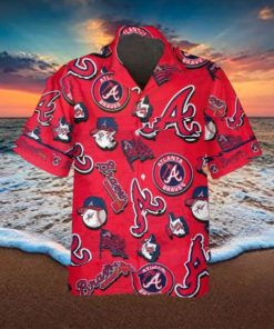 Pattern Logo Atlanta Braves Hawaiian Shirt, MLB Hawaiian Shirt