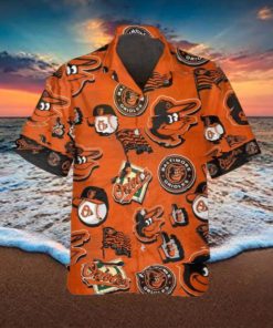 Pattern Logo Baltimore Orioles Hawaiian Shirt, MLB Hawaiian Shirt