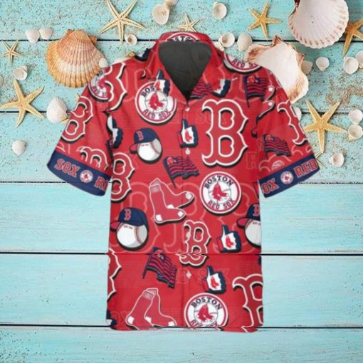 Pattern Logo Boston Red Sox Hawaiian Shirt, MLB Hawaiian Shirt