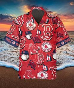 Pattern Logo Boston Red Sox Hawaiian Shirt, MLB Hawaiian Shirt