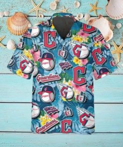 Pattern Logo Cleveland Guardians Hawaiian Shirt, MLB Hawaiian Shirt