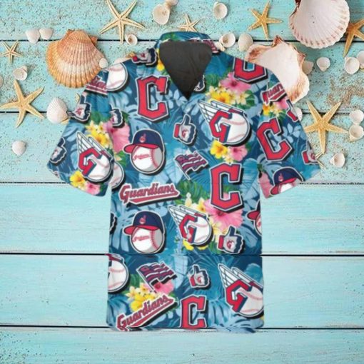 Pattern Logo Cleveland Guardians Hawaiian Shirt, MLB Hawaiian Shirt