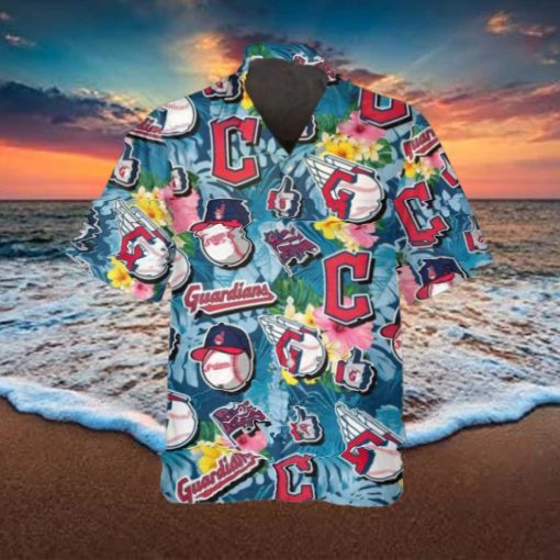 Pattern Logo Cleveland Guardians Hawaiian Shirt, MLB Hawaiian Shirt