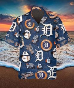 Pattern Logo Detroit Tigers Hawaiian Shirt, MLB Hawaiian Shirt