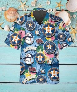 Pattern Logo Houston Astros Hawaiian Shirt, Houston Astros Aloha Shirt, MLB Hawaiian Shirt