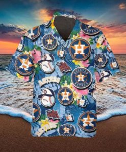 Pattern Logo Houston Astros Hawaiian Shirt, Houston Astros Aloha Shirt, MLB Hawaiian Shirt