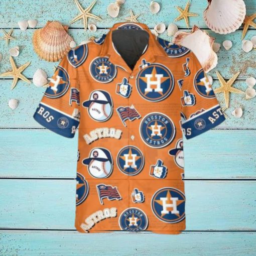 Pattern Logo Houston Astros Hawaiian Shirt, MLB Hawaiian Shirt