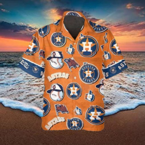 Pattern Logo Houston Astros Hawaiian Shirt, MLB Hawaiian Shirt