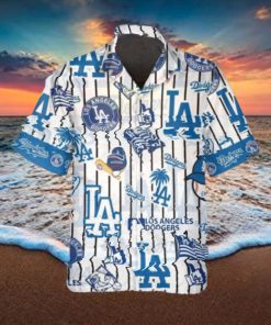 Pattern Logo Los Angeles Dodgers Hawaiian Shirt, Dodgers Aloha Shirt, MLB Hawaiian Shirt