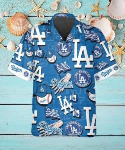 Pattern Logo Los Angeles Dodgers Hawaiian Shirt, MLB Hawaiian Shirt