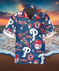 Pattern Logo New Philadelphia Phillies Hawaiian Shirt, MLB Hawaiian Shirt