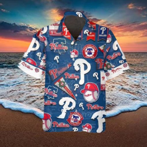 Pattern Logo New Philadelphia Phillies Hawaiian Shirt, MLB Hawaiian Shirt